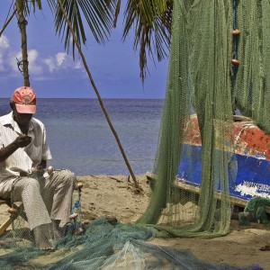 Fishermen mending Nets